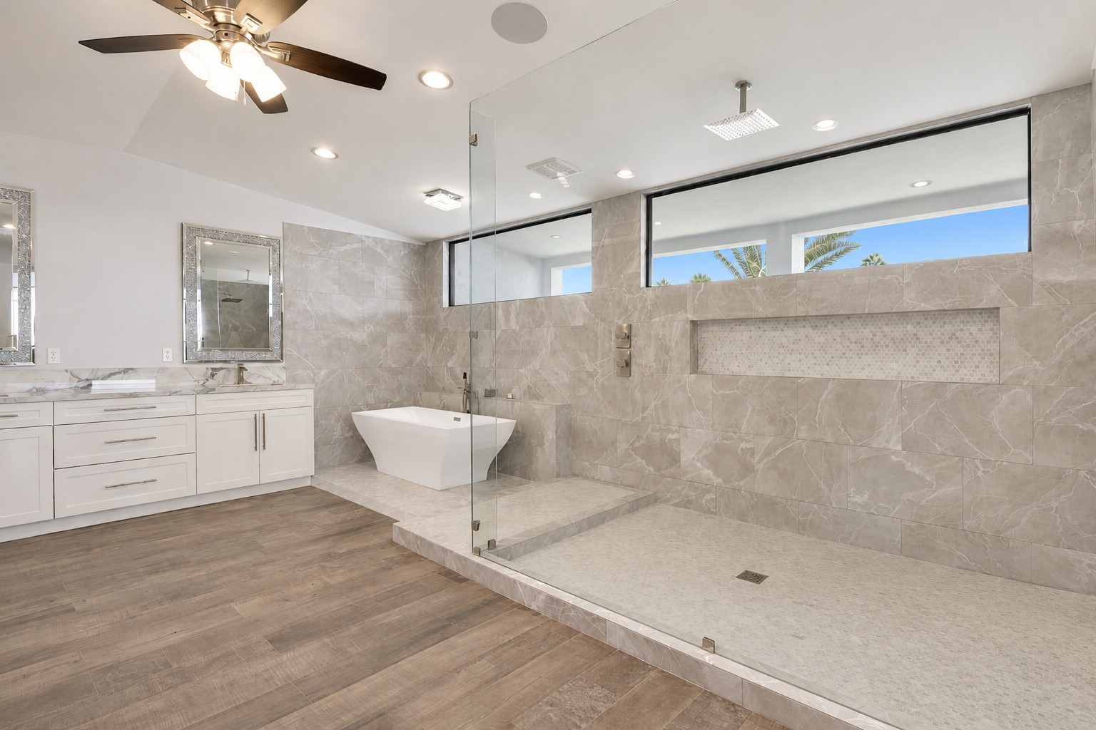 Bathroom 1 private ensuite with oversized dual rain shower