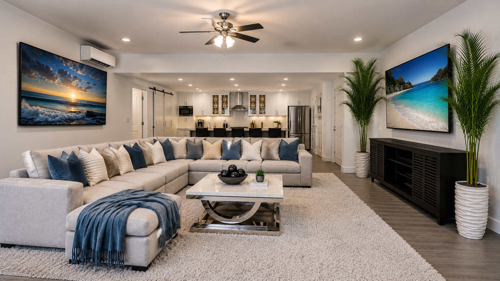 1,400 sq ft great room living area