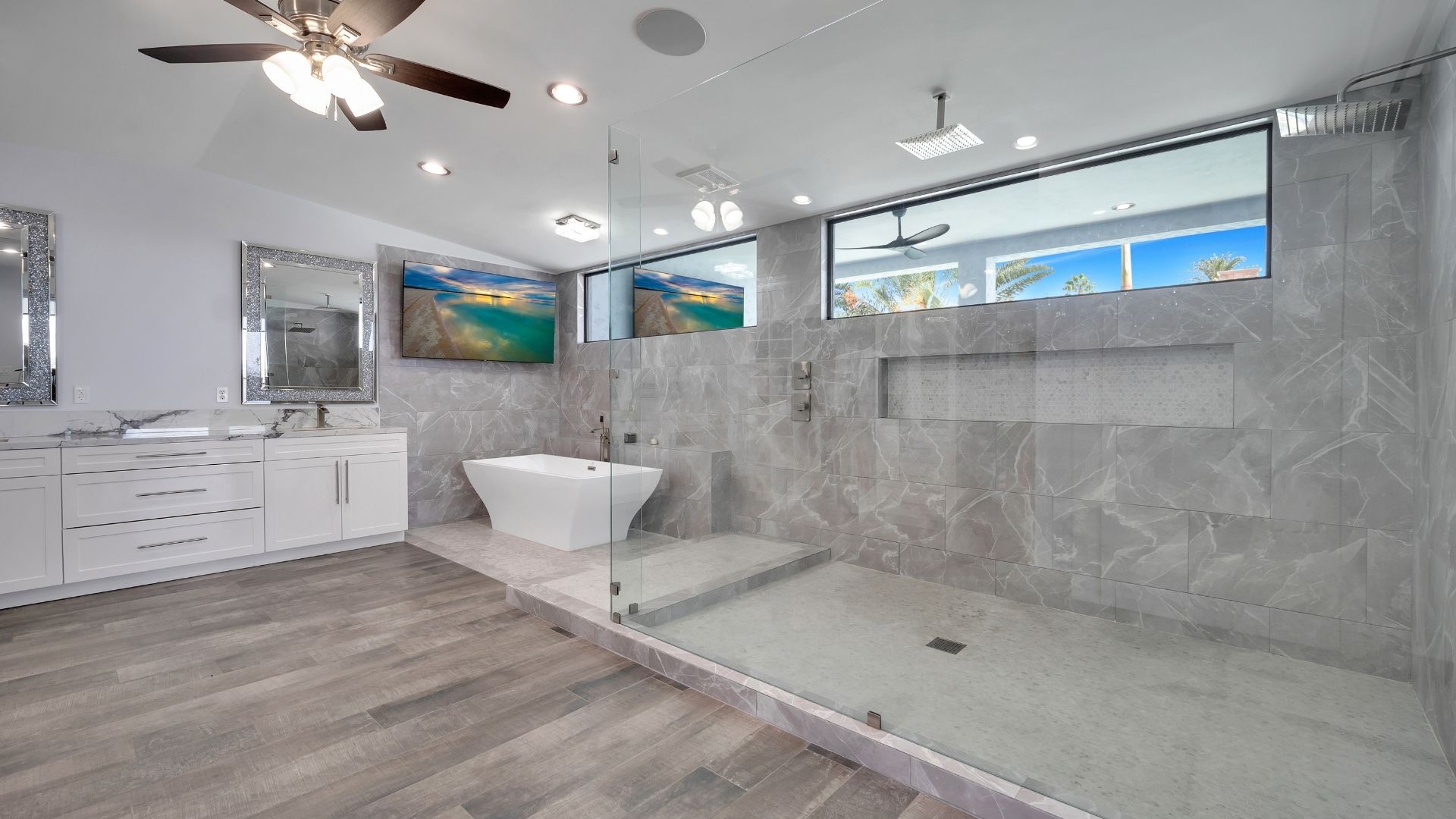 Private ensuite with oversized dual rain shower